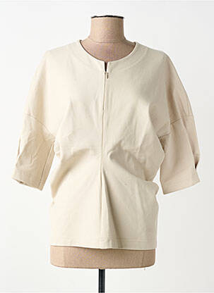 Top tissage jersey manches courtes beige SUMMUN femme