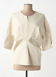 Top tissage jersey manches courtes beige SUMMUN femme