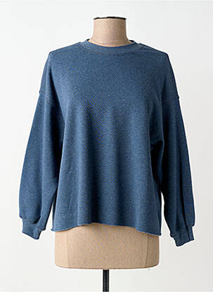 Sweat-shirt coupe over-size manches longues bleu HOD femme