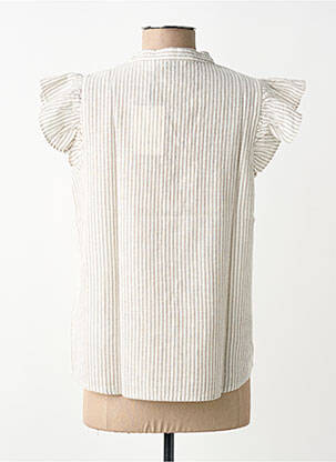 Blouse légère et transparente manches courtes beige B.YOUNG femme