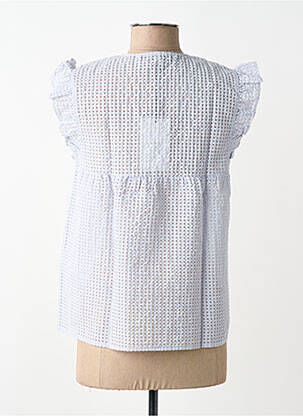 Blouse légère et transparente manches courtes bleu SECOND FEMALE femme