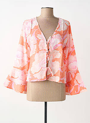 Chemisier imprimé fleurs manches longues orange BRIGITTE BARDOT femme