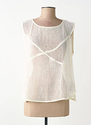 Top coupe fluide sans manche beige NÜ femme