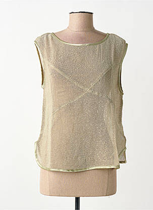 Top coupe fluide sans manche vert NÜ femme