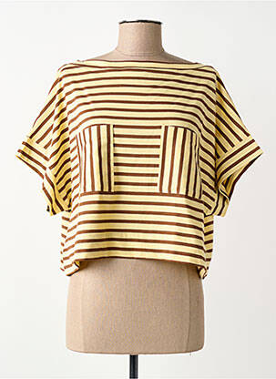 T-shirt stretch manches courtes beige PORTOFINO femme