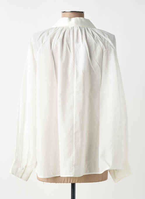 Blouse poignets boutonnés avec fente manches longues blanc EVA KAYAN femme