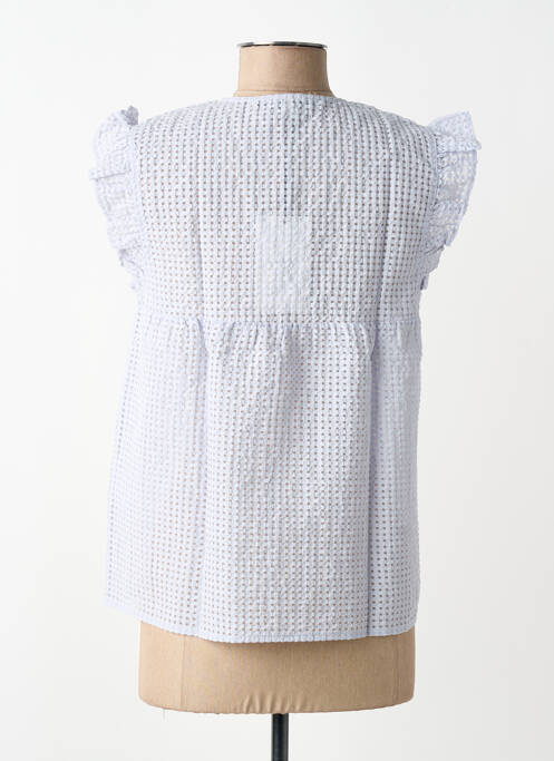 Blouse légère et transparente manches courtes bleu SECOND FEMALE femme