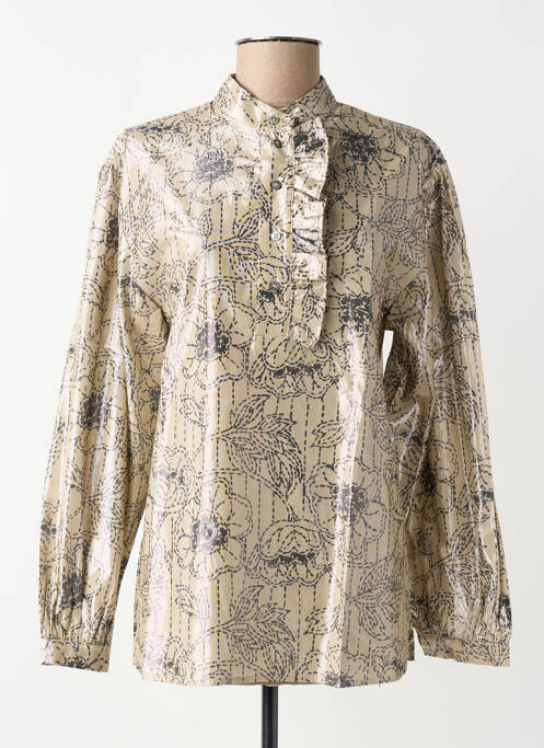 Blouse imprimé fantaisie manches longues beige OTTOD'AME femme