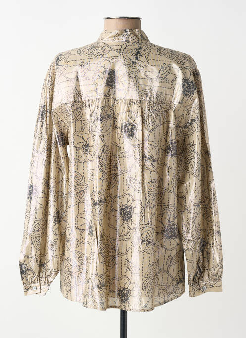 Blouse imprimé fantaisie manches longues beige OTTOD'AME femme