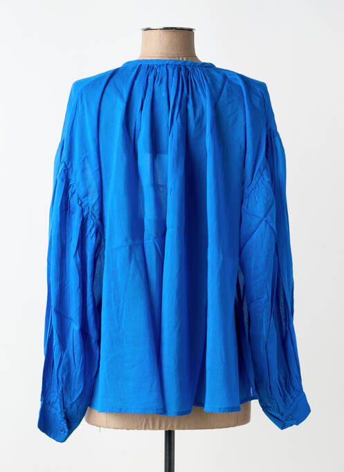 Blouse poignets boutonnés avec fente manches longues bleu OTTOD'AME femme