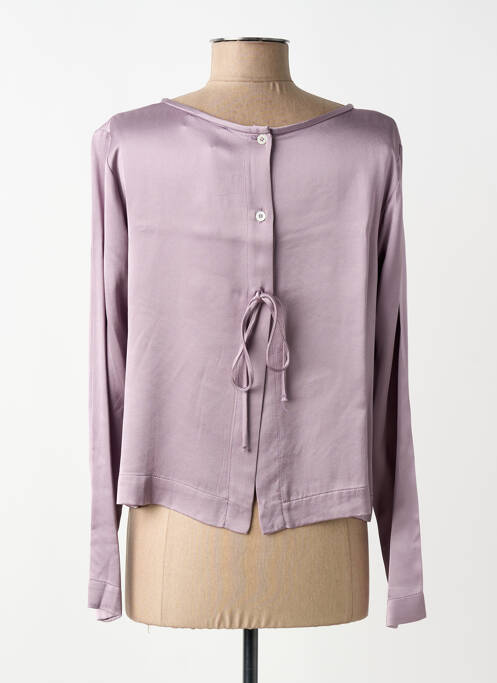 Blouse fermeture boutonnée au dos manches longues violet OTTOD'AME femme