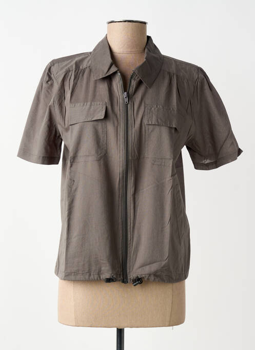 Chemisier manches courtes manches courtes gris NÜ femme