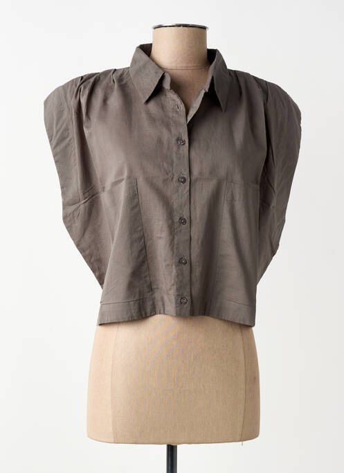 Chemisier manches courtes manches courtes gris NÜ femme