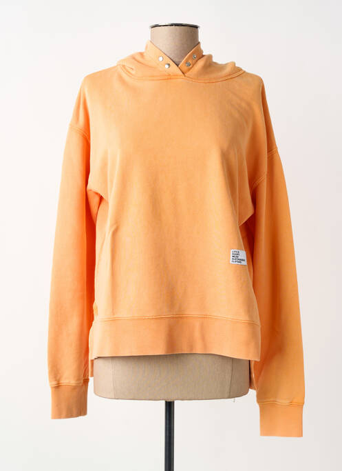 Sweat-shirt à capuche stretch manches longues orange LIV BERGEN femme