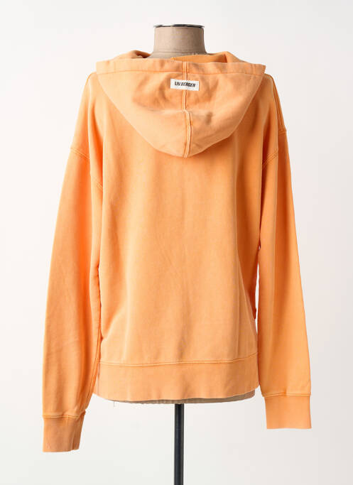 Sweat-shirt à capuche stretch manches longues orange LIV BERGEN femme