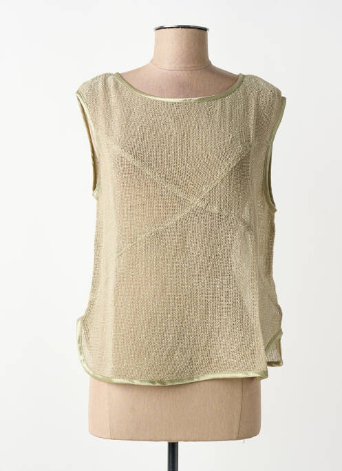 Top coupe fluide sans manche vert NÜ femme