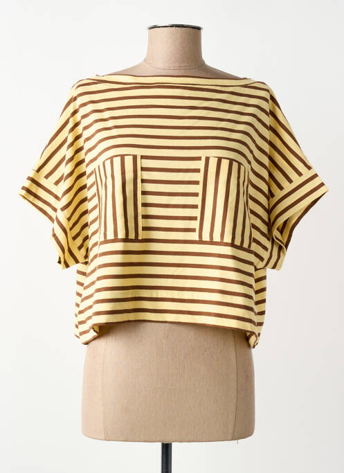 T-shirt stretch manches courtes beige PORTOFINO femme