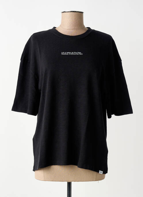 T-shirt manches mi-longues manches courtes noir PENN & INK N.Y femme