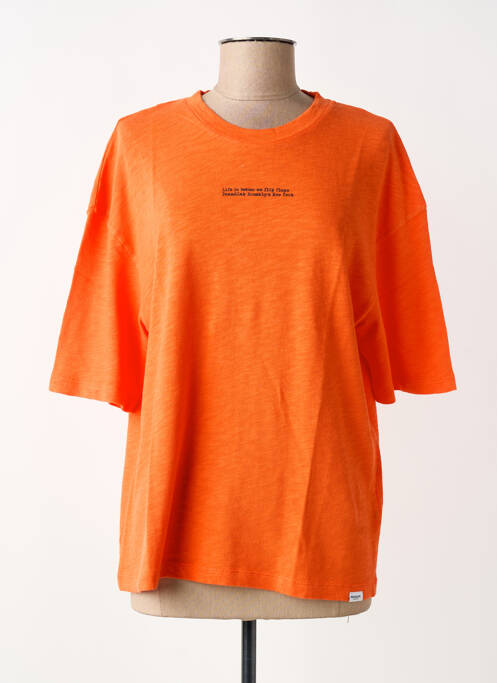 T-shirt manches mi-longues manches courtes orange PENN & INK N.Y femme