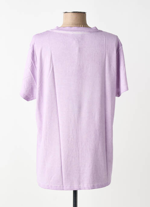 T-shirt col v manches courtes violet NÜ femme