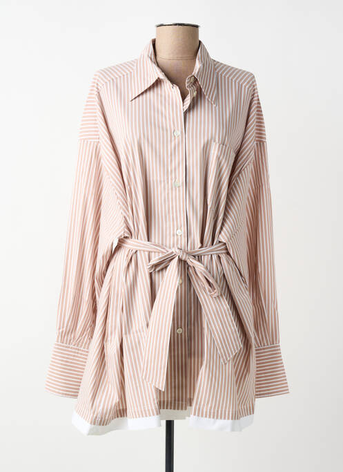 Tunique manches longues col chemisier beige FLOOR femme