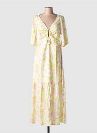 Robe longue imprimé fantaisie manches courtes vert BRIGITTE BARDOT femme