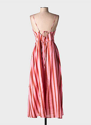 Robe longue imprimé fantaisie fines bretelles rouge SUNCOO femme