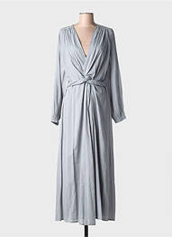 Robe longue manches longues manches longues bleu MARE DI LATTE femme