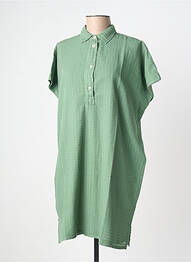 Robe mi-longue manches courtes manches courtes vert DROLATIC femme