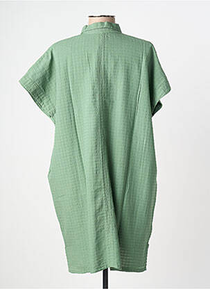 Robe mi-longue manches courtes manches courtes vert DROLATIC femme