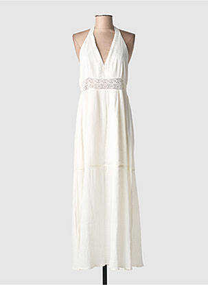 Robe longue coupe évasée fines bretelles blanc BRIGITTE BARDOT femme