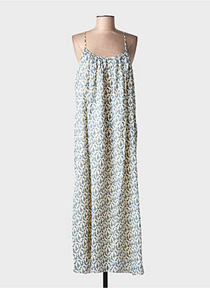Robe longue imprimé fantaisie fines bretelles bleu OTTOD'AME femme