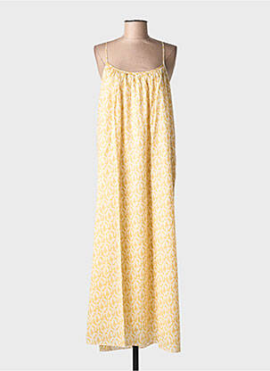 Robe longue imprimé fantaisie fines bretelles jaune OTTOD'AME femme