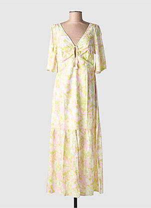 Robe longue imprimé fantaisie manches courtes vert BRIGITTE BARDOT femme