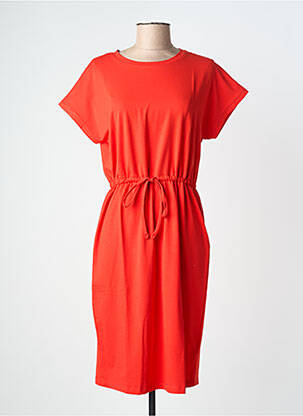 Robe mi-longue manches courtes manches courtes rouge B.YOUNG femme