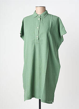 Robe mi-longue manches courtes manches courtes vert DROLATIC femme