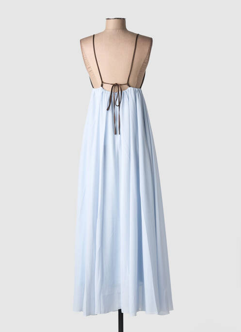 Robe longue coupe évasée fines bretelles bleu SECOND FEMALE femme