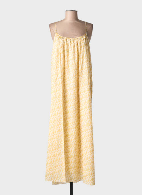 Robe longue imprimé fantaisie fines bretelles jaune OTTOD'AME femme