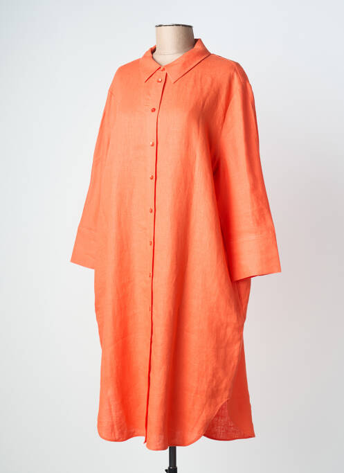 Robe mi-longue manches longues manches longues orange CHARMING SMILE femme