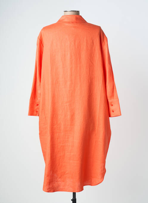 Robe mi-longue manches longues manches longues orange CHARMING SMILE femme