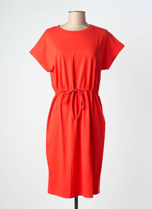 Robe mi-longue manches courtes manches courtes rouge B.YOUNG femme