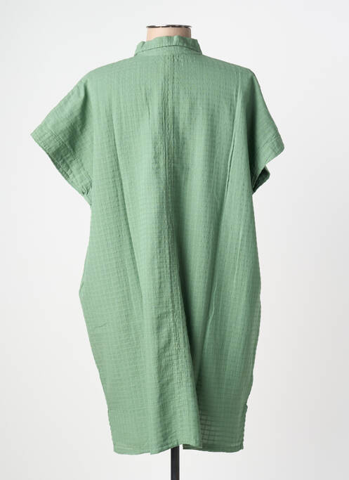 Robe mi-longue manches courtes manches courtes vert DROLATIC femme