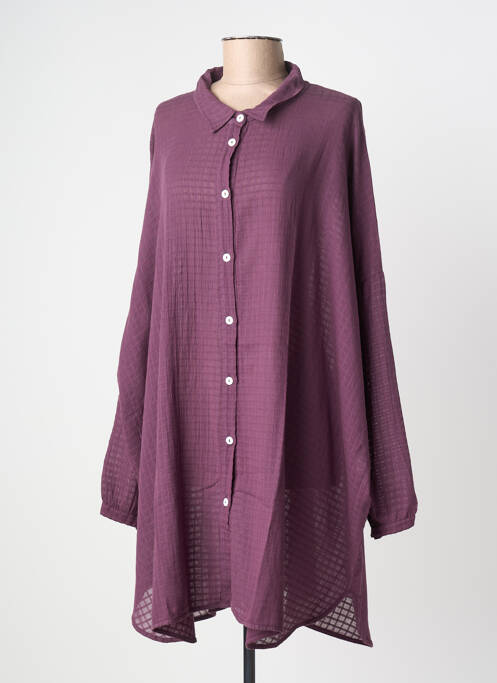 Robe mi-longue manches longues manches longues violet DROLATIC femme