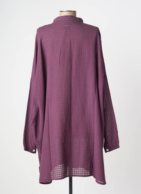 Robe mi-longue manches longues manches longues violet DROLATIC femme