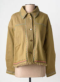 Veste casual coupe droite vert STUDIO PARISIEN femme