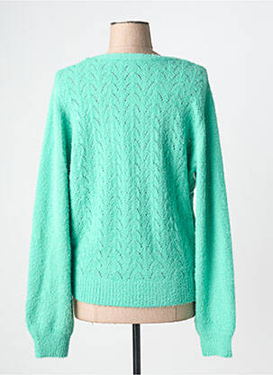 Gilet manches longues maille maille poilu vert MORGAN femme