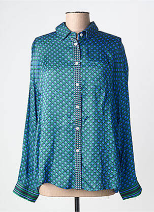 Chemisier imprimé fantaisie manches longues bleu LA PETITE ETOILE femme