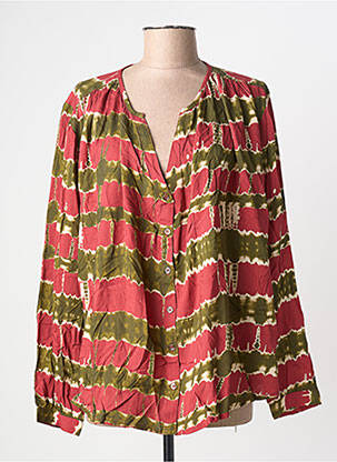 Chemisier imprimé fantaisie manches longues rouge LA PETITE ETOILE femme