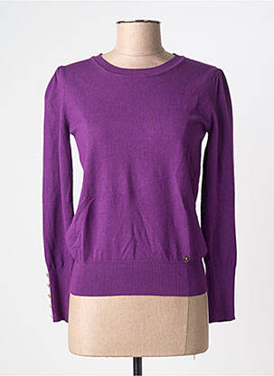 Pull coupe cintrée manches longues violet LA PETITE ETOILE femme