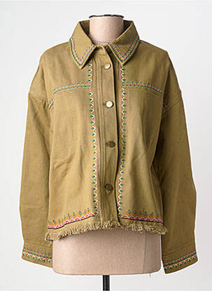 Veste casual coupe droite vert STUDIO PARISIEN femme